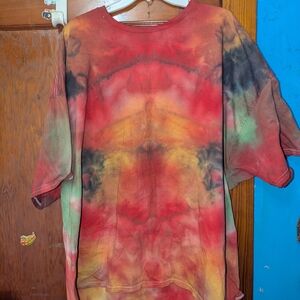 Men's Multicolor Tie-Dye Short Sleeve Shirt Size 5XL #1